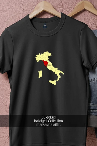 Oversize İtalya Toscana  Tasarımlı Unisex T-Shirt - Resim 5