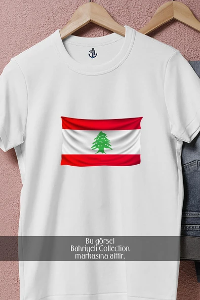 Oversize Flag Of Lebanon _ Lübnan Bayrağı  Tasarımlı Unisex T-Shirt - Resim 8