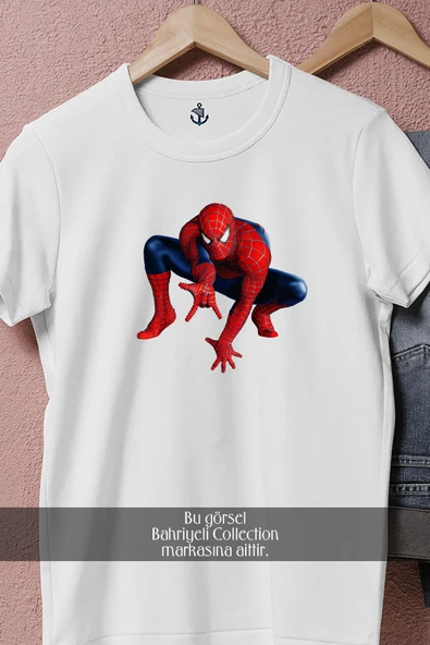 Oversize Spider-man - Örümcek Adam 7 Vektörel  Tasarımlı Unisex T-Shirt - Resim 2