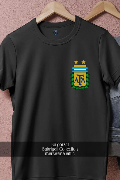 Oversize Arjantin Milli Futbol Takımı Logosu Cep Tasarımlı Unisex T-Shirt - Resim 5