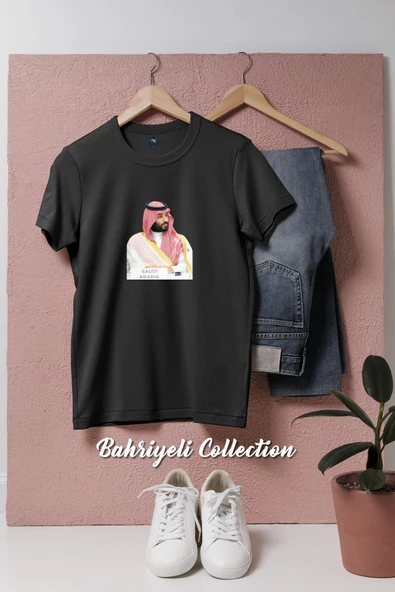Oversize Mohammed Bin Salman  Tasarımlı Unisex T-Shirt - Resim 7
