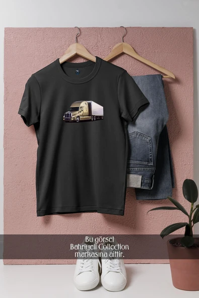 Oversize Amerikan Tarz Tır  Tasarımlı Unisex T-Shirt - Resim 10