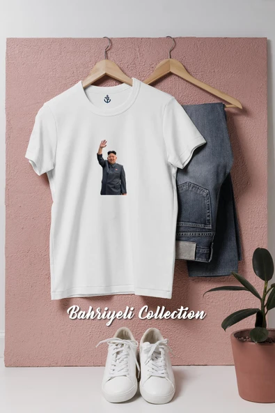 Oversize Kim Jong Un Kuzey Kore  Tasarımlı Unisex T-Shirt - Resim 5
