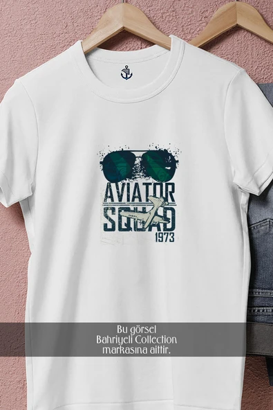 Oversize Aviator Squad 1973 Green Sunglasses1  Tasarımlı Unisex T-Shirt - Resim 11