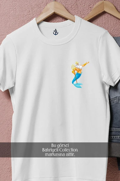 Oversize Ariel King Triton Sebastian Queen Athena Cep Tasarımlı Unisex T-Shirt - Resim 8