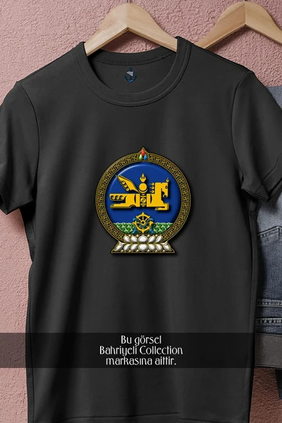 Oversize Emblem Of Mongolia Coat Of Arms  Tasarımlı Unisex T-Shirt - Resim 5