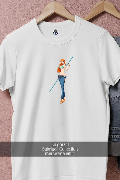 Oversize One Piece Nami İllustration  Tasarımlı Unisex T-Shirt - Resim 3