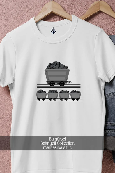 Oversize Kömür Madeni Madenci  Tasarımlı Unisex T-Shirt - Resim 2