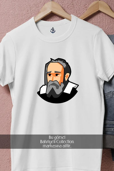 Oversize Galileo Galilei Galileo's Leaning  Tasarımlı Unisex T-Shirt - Resim 2