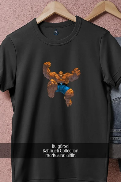 Oversize Fantastic Thing Taş Adam  Tasarımlı Unisex T-Shirt - Resim 5