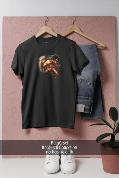 Oversize Attack On Titans Eren  Tasarımlı Unisex T-Shirt - Resim 6