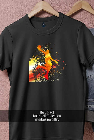 Oversize Basketbol Oyuncu  Tasarımlı Unisex T-Shirt - Resim 11