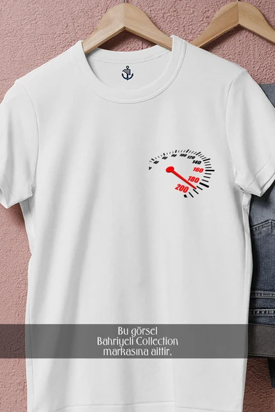 Oversize Car Motor Vehicle Speedometers Cep Tasarımlı Unisex T-Shirt - 8