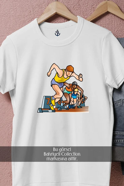 Oversize Athletics Olympic Sports Competition  Tasarımlı Unisex T-Shirt - Resim 8