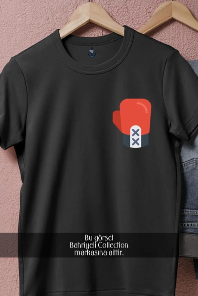 Oversize Boks Eldiveni Cep Tasarımlı Unisex T-Shirt - Resim 5