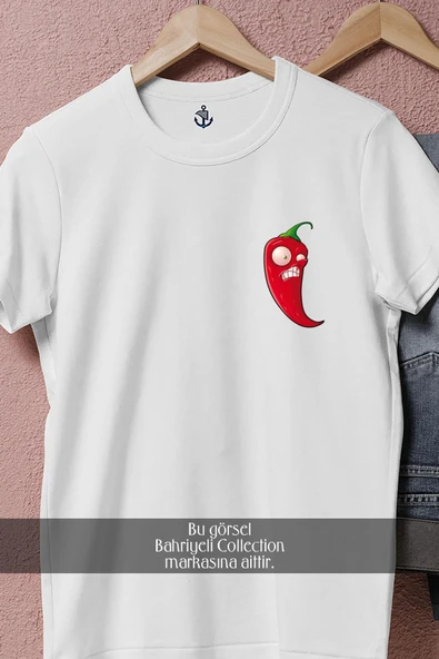 Oversize Plants Vs  Zombies Jalapeno Chili Cep Tasarımlı Unisex T-Shirt - Resim 3