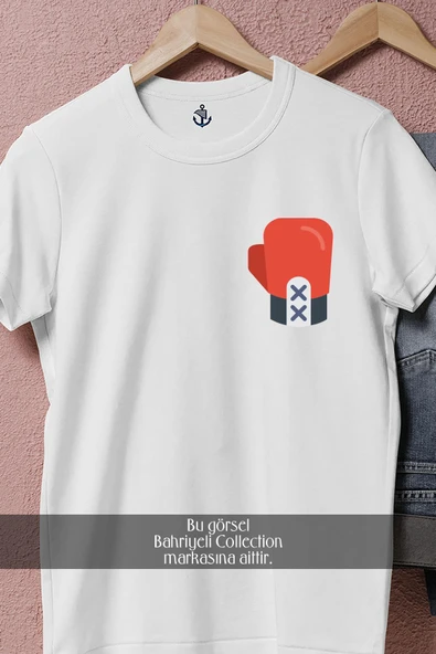 Oversize Boks Eldiveni Cep Tasarımlı Unisex T-Shirt - Resim 2