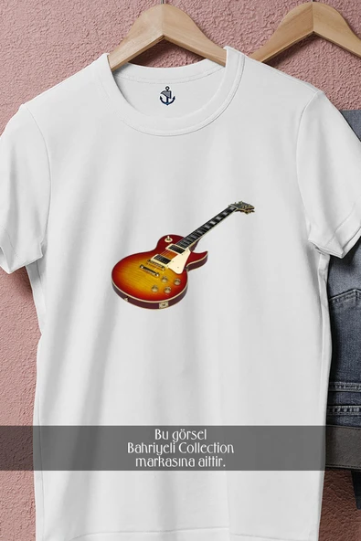 Oversize Acoustic-Electric Guitar  Tasarımlı Unisex T-Shirt - Resim 2
