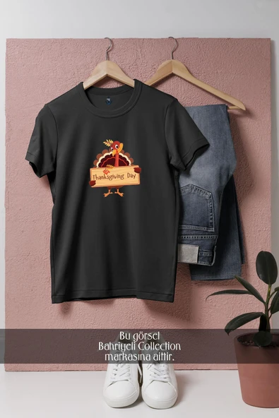 Oversize Thanksgiving Day Dinner  Tasarımlı Unisex T-Shirt - Resim 10