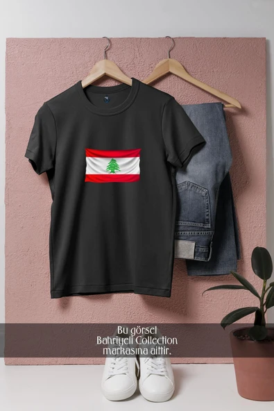 Oversize Flag Of Lebanon _ Lübnan Bayrağı  Tasarımlı Unisex T-Shirt - Resim 10