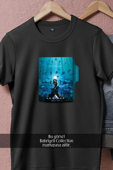 Oversize Aquaman 2018 Folder Icon  Tasarımlı Unisex T-Shirt - Resim 11