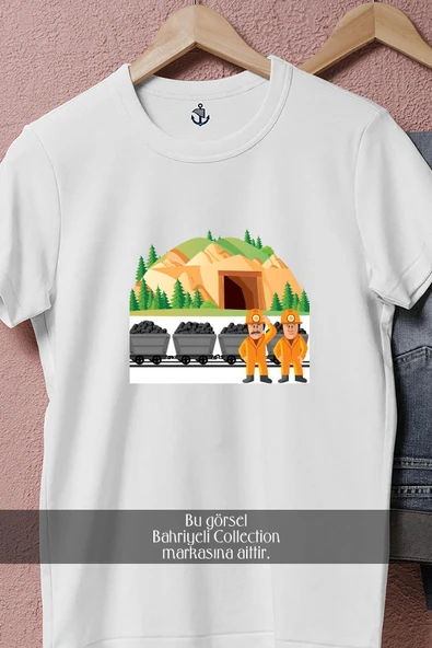 Oversize Maden _ Madenci _ Mine  Tasarımlı Unisex T-Shirt - Resim 8