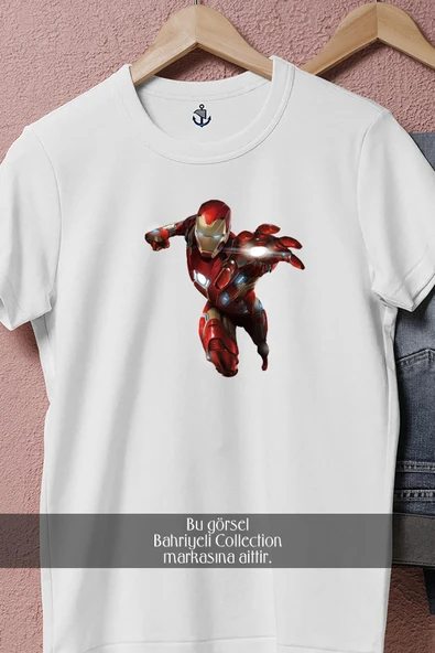 Oversize İronman Sinematik  Tasarımlı Unisex T-Shirt - Resim 8