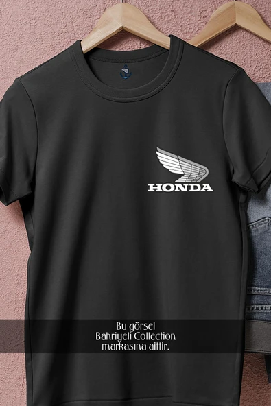 Oversize Gri Kanatlı Honda Cep Tasarımlı Unisex T-Shirt - Resim 11