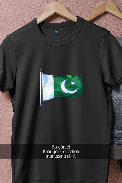 Oversize Pakistan Bayrağı  Tasarımlı Unisex T-Shirt - Resim 5