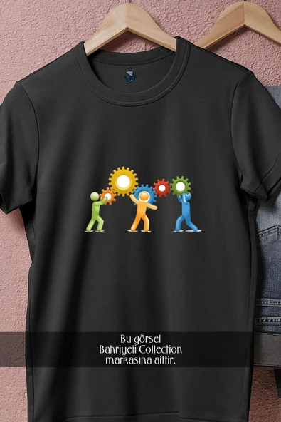 Oversize Takım Oyunu Beraber Kurma  Tasarımlı Unisex T-Shirt - Resim 11