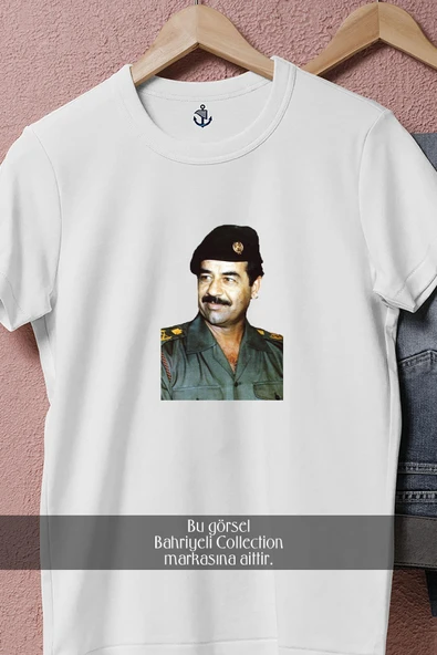 Oversize Saddam Hussein  Tasarımlı Unisex T-Shirt - Resim 2