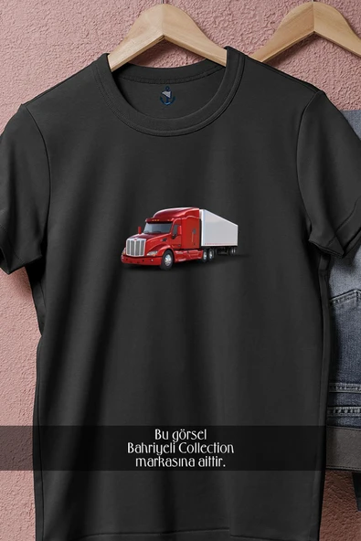 Oversize Amerikan Tır  Tasarımlı Unisex T-Shirt - Resim 11