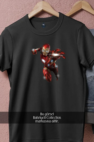 Oversize İronman Sinematik  Tasarımlı Unisex T-Shirt - Resim 5
