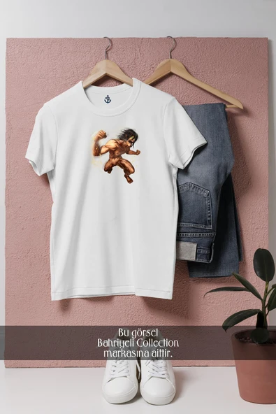 Oversize Attack On Titans Eren  Tasarımlı Unisex T-Shirt - Resim 11