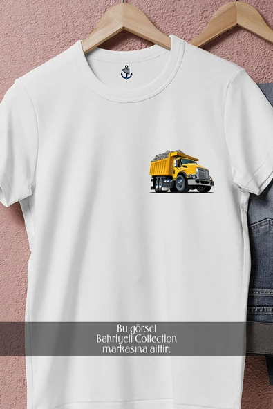 Oversize Hafriyat Kamyonu Cep Tasarımlı Unisex T-Shirt - Resim 4