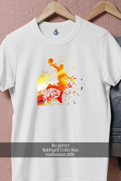 Oversize Basketbol Oyuncu  Tasarımlı Unisex T-Shirt - Resim 2