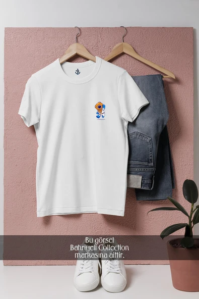 Oversize Sevinen Mini Dalgıç  Cep Tasarımlı Unisex T-Shirt ürün görseli