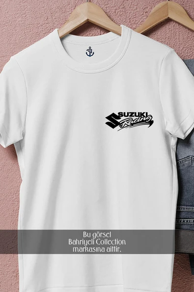 Oversize Suzuki Racing Cep Tasarımlı Unisex T-Shirt - Resim 8