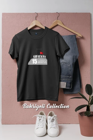 Oversize 15 Temmuz Demokrasi Ve Milli Birlik Günü  Tasarımlı Unisex T-Shirt - Resim 7