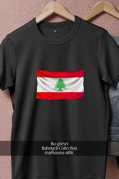 Oversize Flag Of Lebanon _ Lübnan Bayrağı  Tasarımlı Unisex T-Shirt - Resim 11
