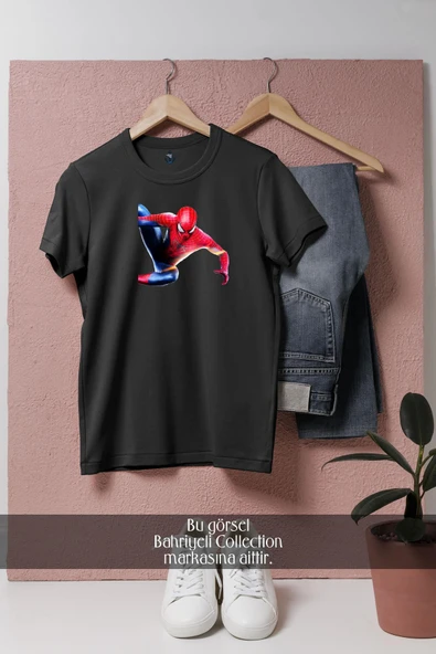 Oversize Spider-man - Örümcek Adam 9 Vektörel  Tasarımlı Unisex T-Shirt - Resim 4