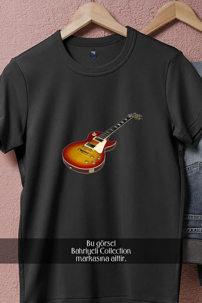 Oversize Acoustic-Electric Guitar  Tasarımlı Unisex T-Shirt - Resim 5