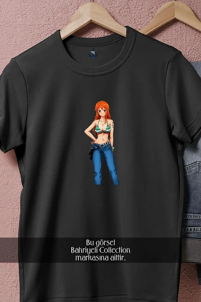 Oversize Nami From One Piece İllustration  Tasarımlı Unisex T-Shirt - Resim 11