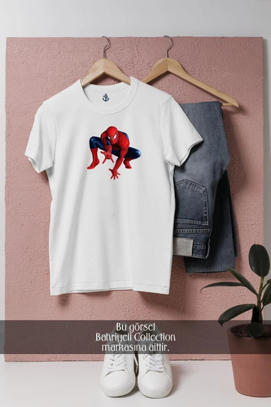 Oversize Spider-man - Örümcek Adam 7 Vektörel  Tasarımlı Unisex T-Shirt - Resim 7