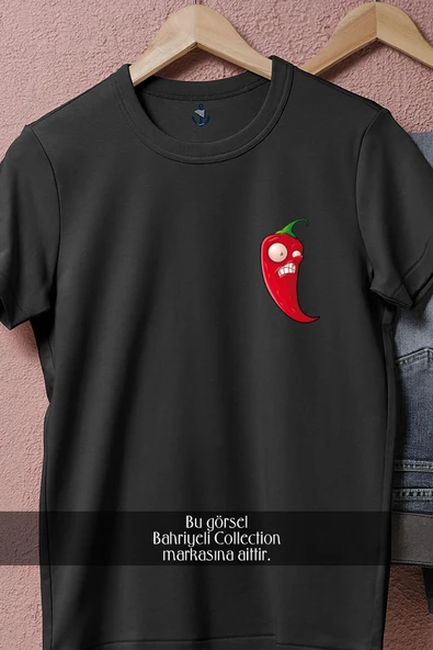 Oversize Plants Vs  Zombies Jalapeno Chili Cep Tasarımlı Unisex T-Shirt - Resim 9