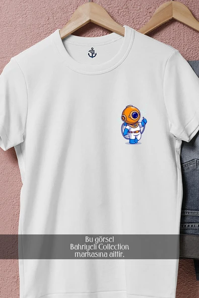 Oversize Mini Dalgıç Diver  Cep Tasarımlı Unisex T-Shirt - Resim 8