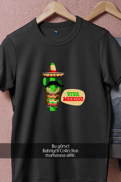 Oversize Viva Mexico  Tasarımlı Unisex T-Shirt - Resim 5