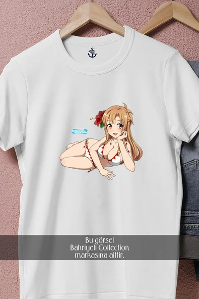 Oversize Asuna Anime Sword Art Online Character Female  Tasarımlı Unisex T-Shirt - Resim 8