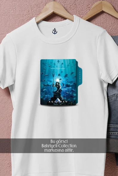 Oversize Aquaman 2018 Folder Icon  Tasarımlı Unisex T-Shirt - Resim 8
