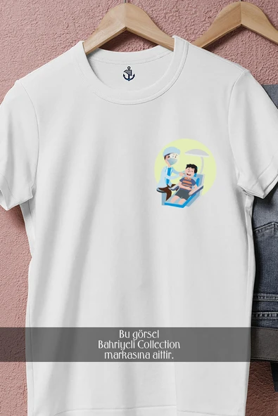 Oversize Dentist _ Dişçi Cep Tasarımlı Unisex T-Shirt - Resim 4